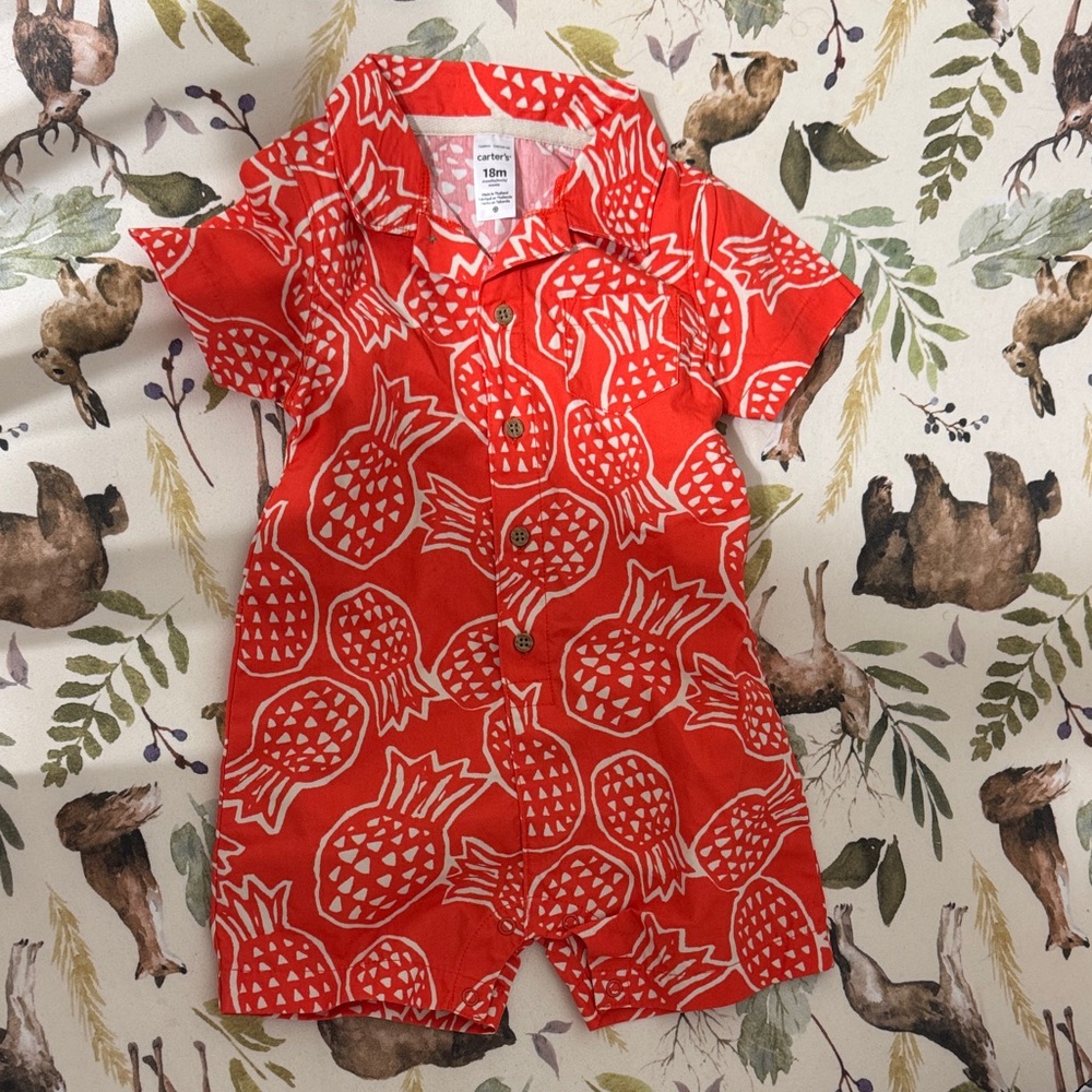 Carter's Red Pineapple Print Bodysuit